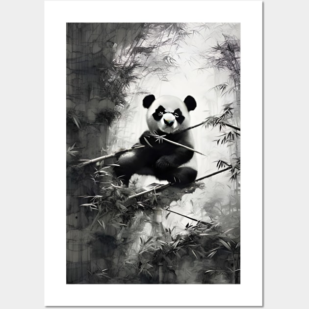 Panda in Bamboo Forest Wall Art by htp-store